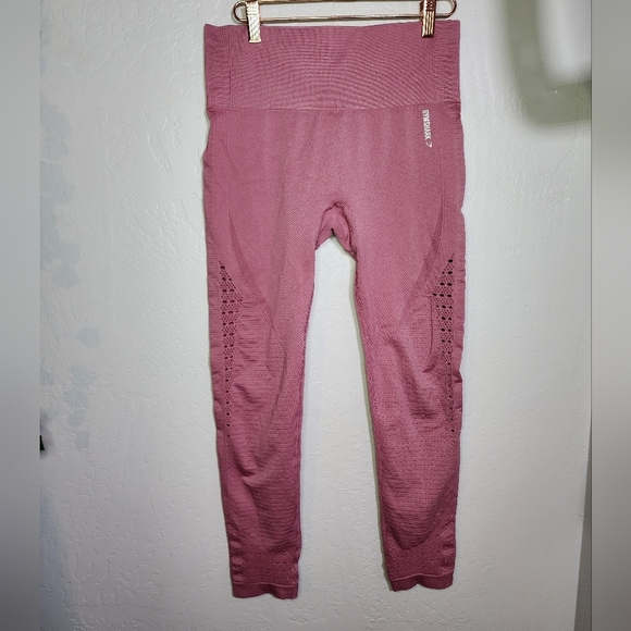 Gymshark Blush Mauve Pink Vital Seamless Eyelet Legging Size Small - Picture 1 of 8